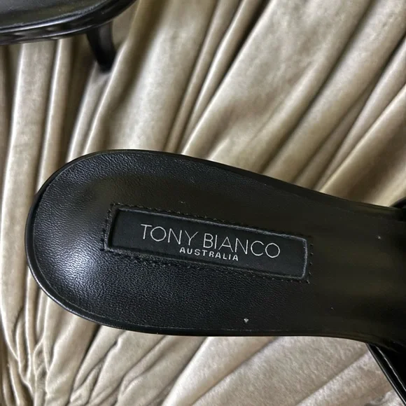 Tony Bianco Sleek Black Mules - Picture 4 of 8